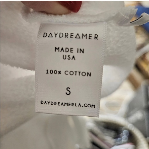 NWOT Day Dreamer Flyer White Hoodie Sweat Shirt Happy Saturday Mushroom Size Sm - Picture 9 of 9